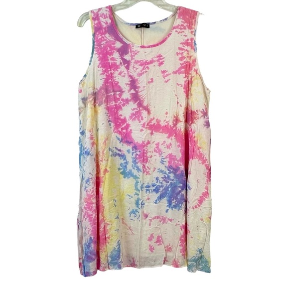 Vision Pastel Tie Dye A Line Flowy Colorful Dress Size L 🔥 - Picture 1 of 4